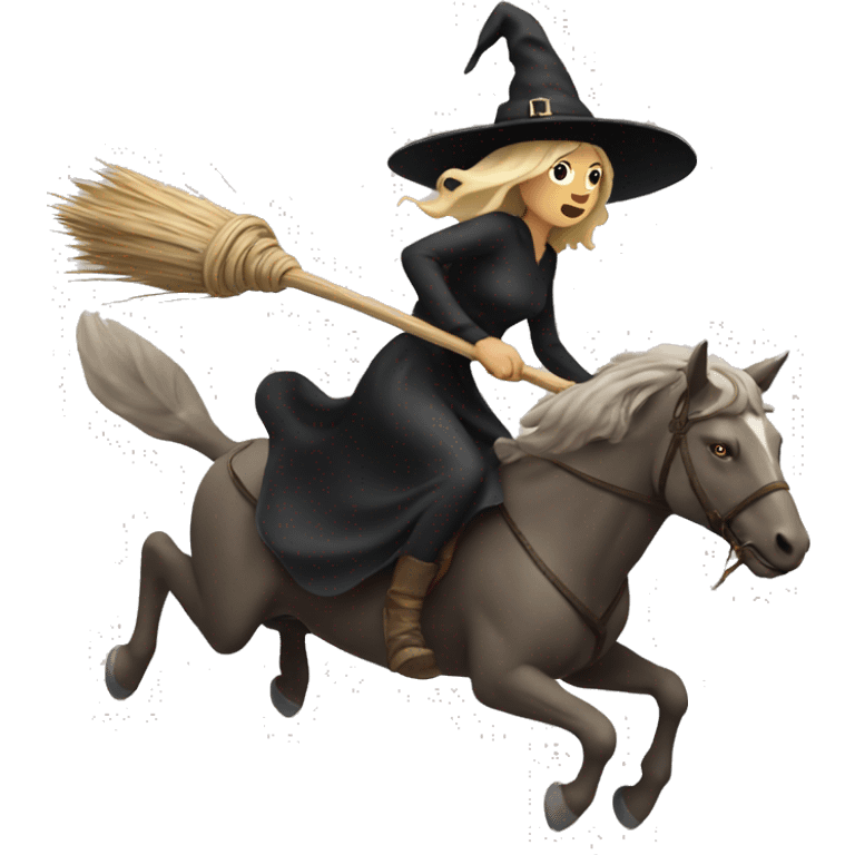 Beige witch riding on broom emoji