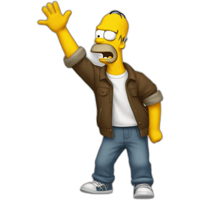 Homer qui fait un dab emoji