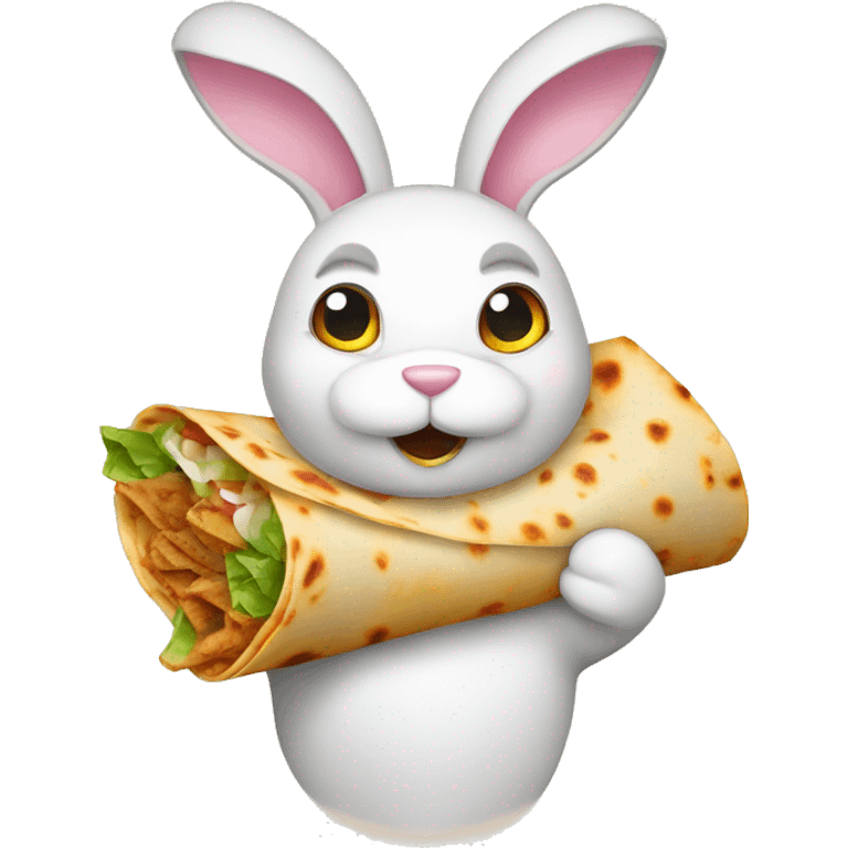 Bunny rabbit holding gyros pita wrap emoji