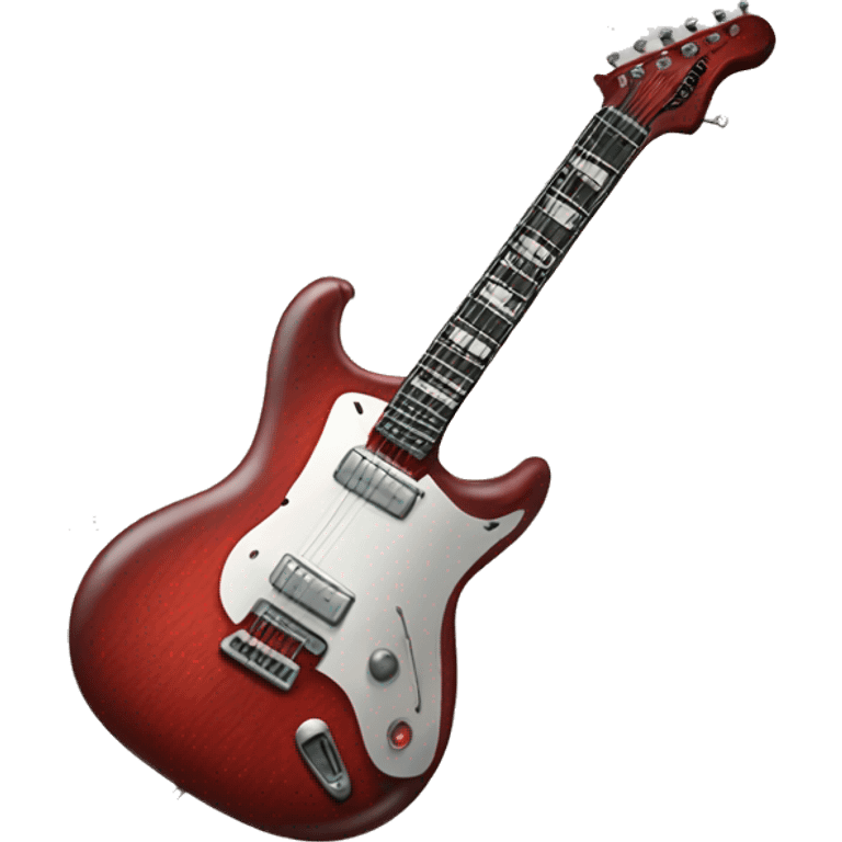 Electric guitar with the body of an anatomically correct human heart emoji