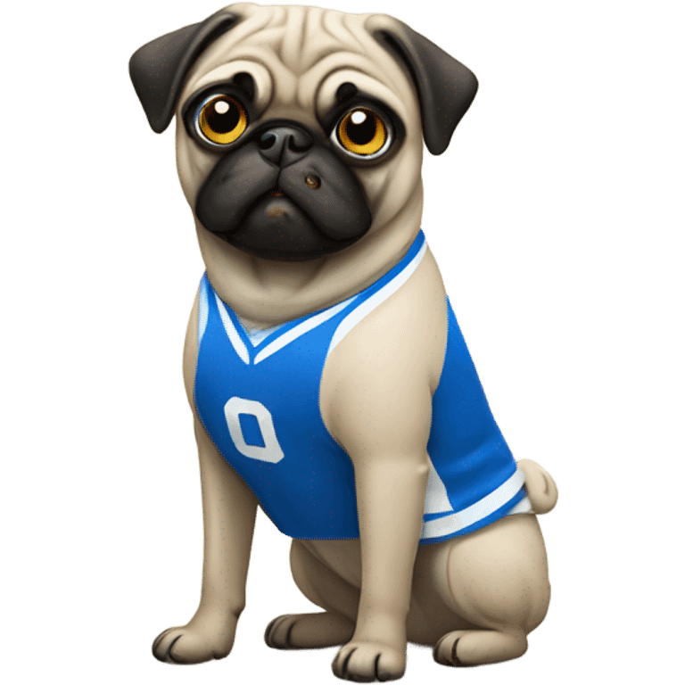 Pug wearing jersey emoji