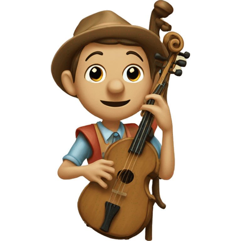 Stringed Pinocchio wood emoji