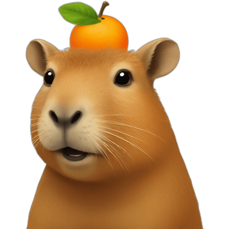 capybara with an orange on its head emoji