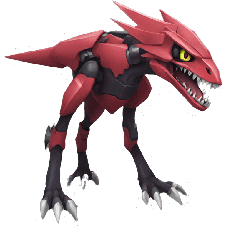  Cool Edgy Punk Black Red Digimon-Fakemon-Raptor-Genesect-Reptile full body emoji