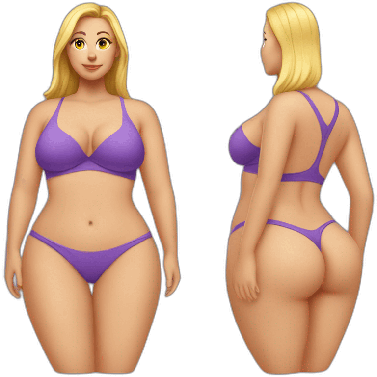 Slim-Thicc caucasian woman swimsuit posing (hourglass figure) emoji