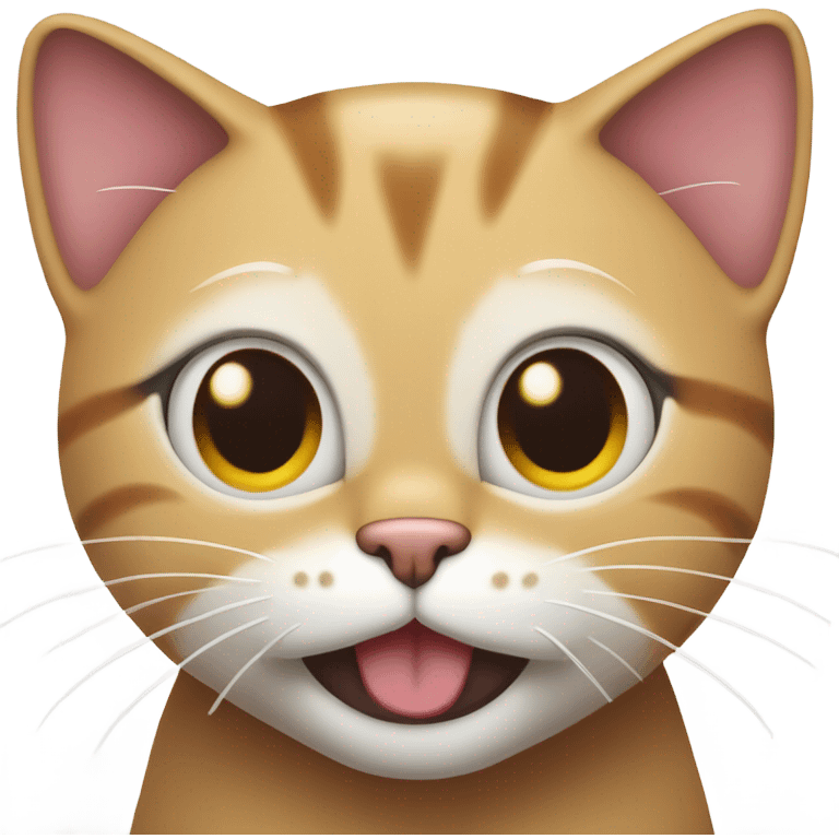 cat smiling deviously with tongue out slightly emoji