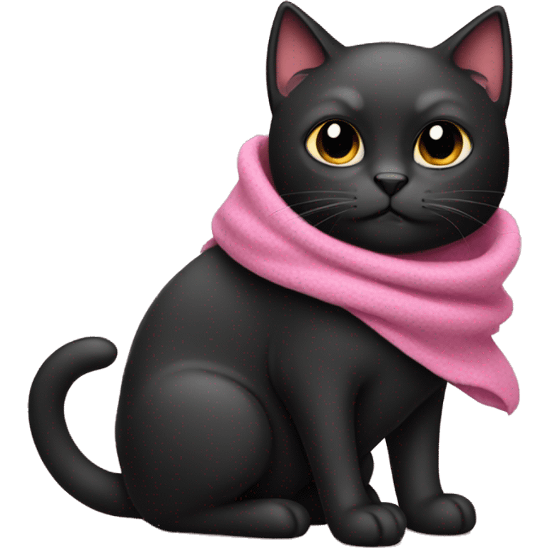 Black cat with pink blanket  emoji