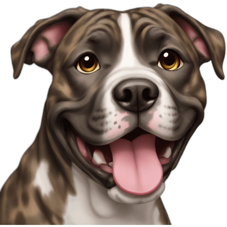 happy completely brindle Staffordshire emoji