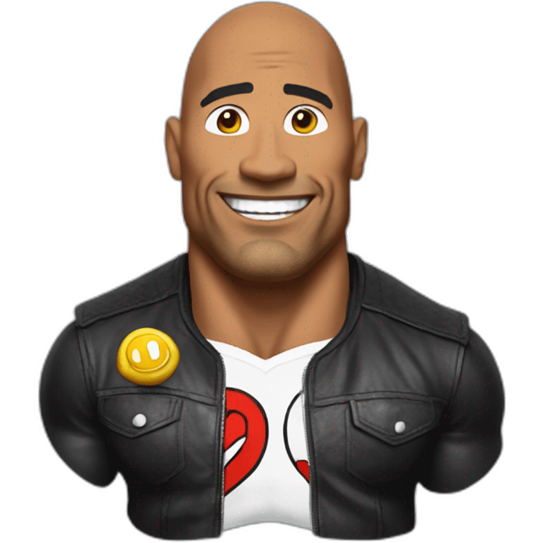 the rock wearing a super mario suit emoji