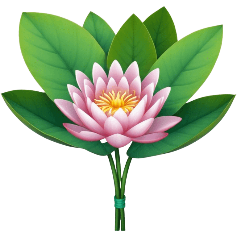 big bouquet Water Lily, stem, leaf emoji