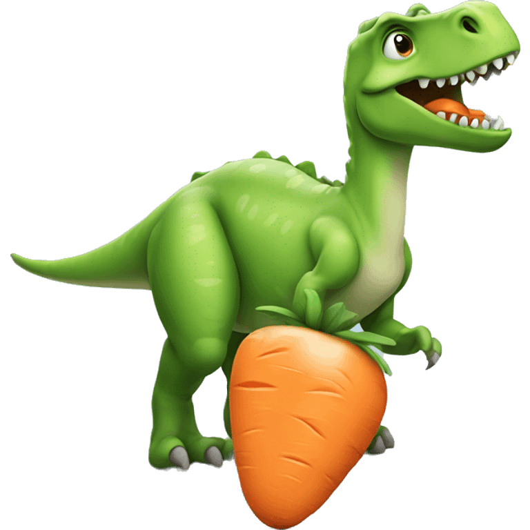 dinosaur with carrot emoji