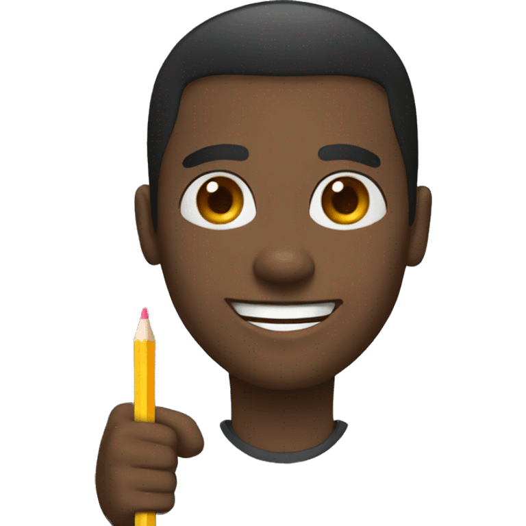 black man thumb up with pencil emoji