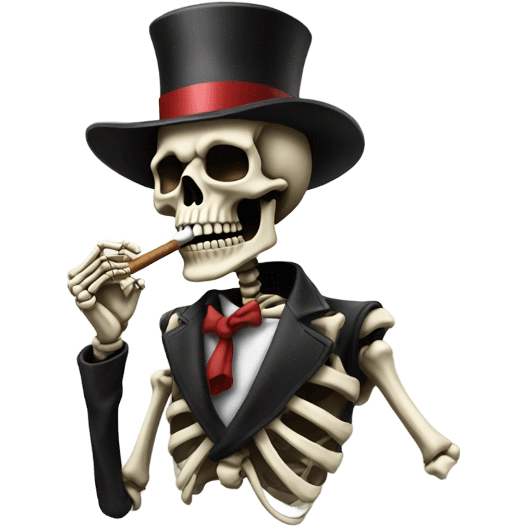 Skeleton with a beard smoking a cigar emoji