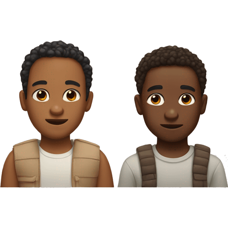 two brothers with different skin complexions emoji