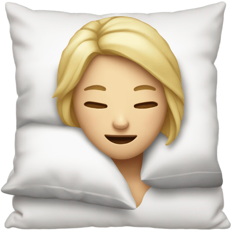 Lady with blonde hair laying on pillow with zzzz  emoji