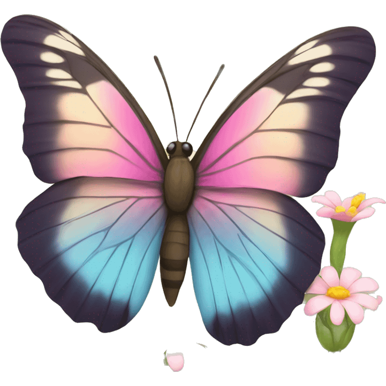 Butterfly on flower emoji