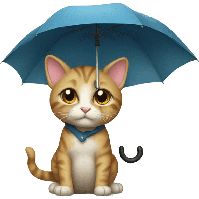 little cat with an umbrella emoji