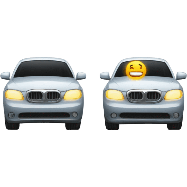 Car with headlight out emoji