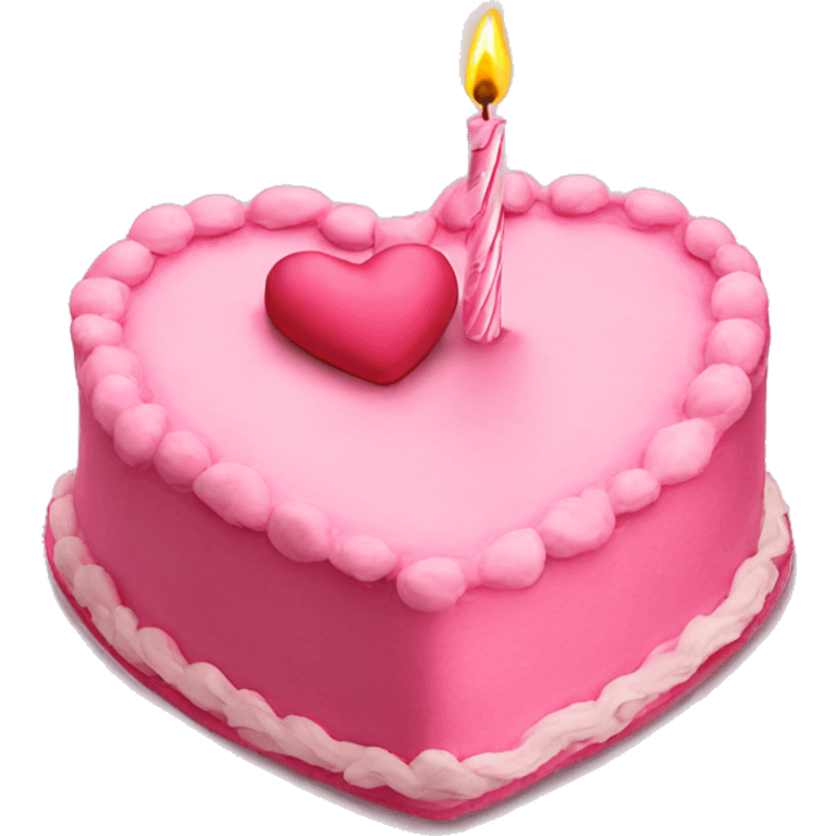 Pink heart shaped birthday cake emoji