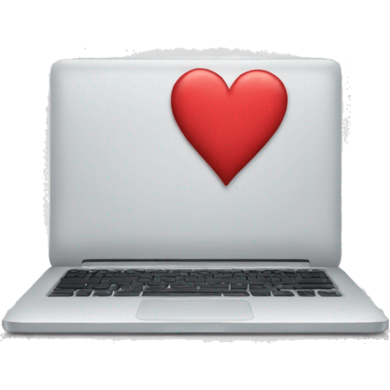 A laptop with a heart emoji