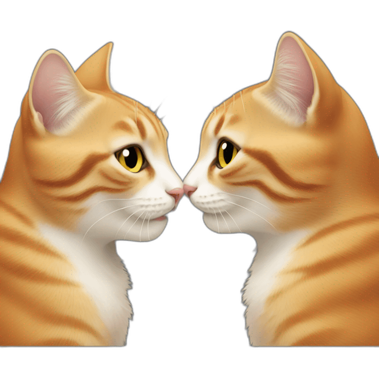 Two cats kissing each other emoji