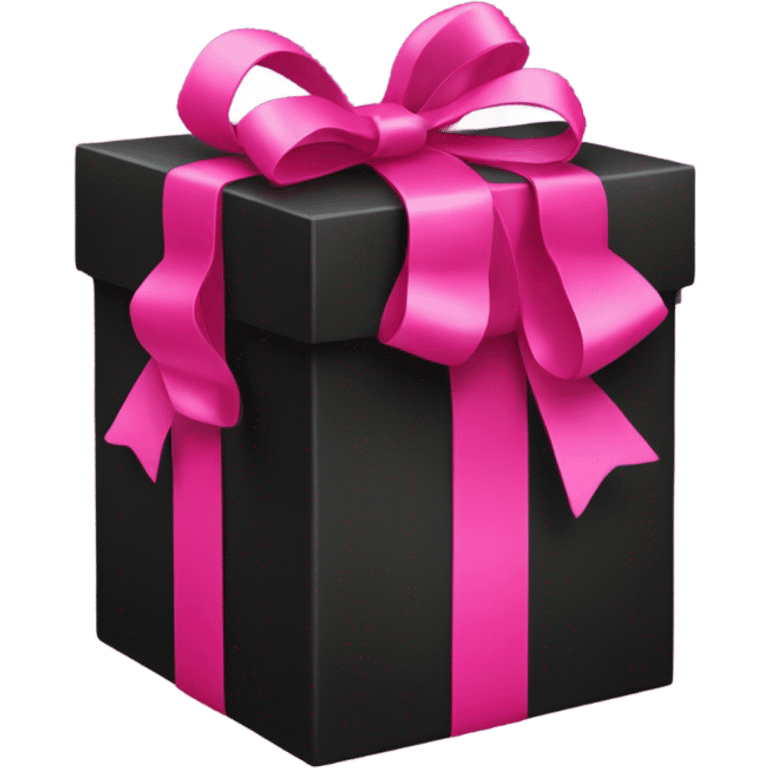 Black gift hot pink bow emoji