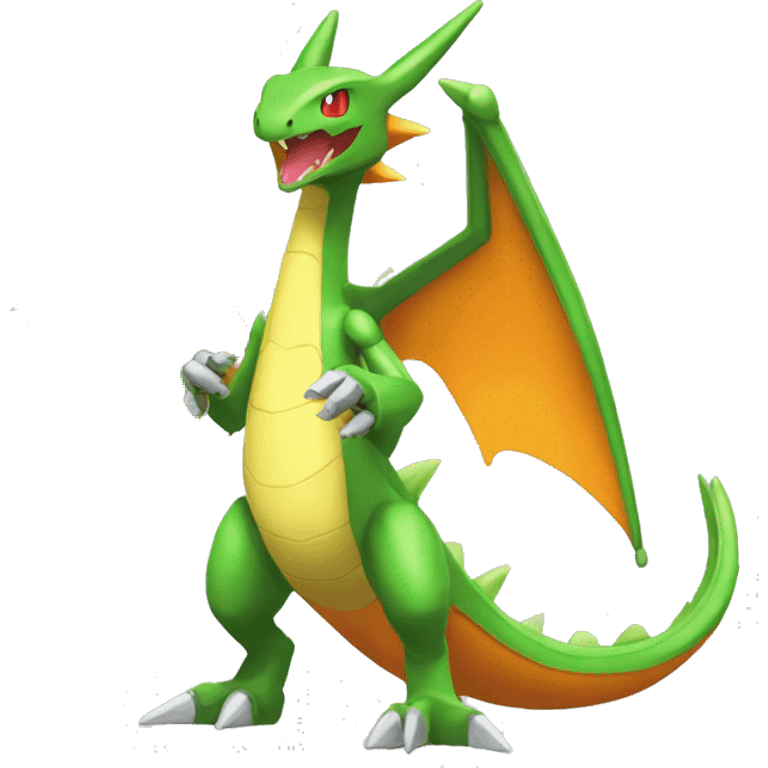 Metallic medabot-Flygon-Charizard full body emoji