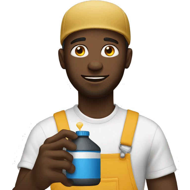 Black man holding oil emoji