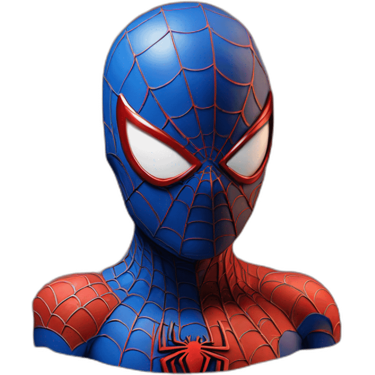 spiderman bust classic blue and red  emoji