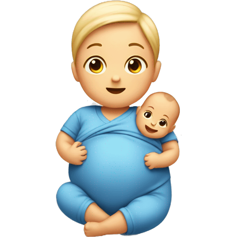 create an emoji of a baby boy inside his mother's belly emoji