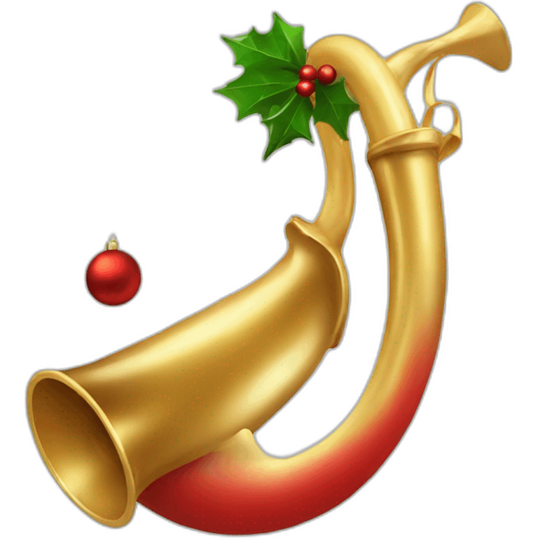 horn with christmas toys emoji