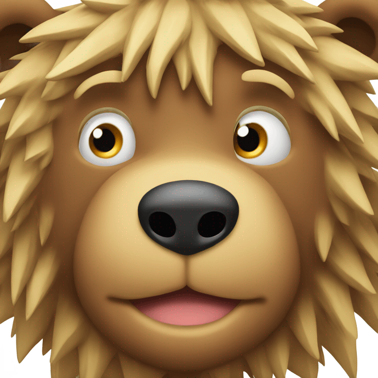 Brown bear with spiky blond hair emoji