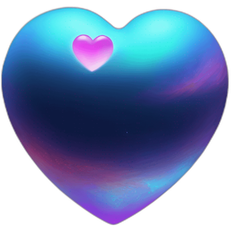 Holographic heart shaped planet emoji