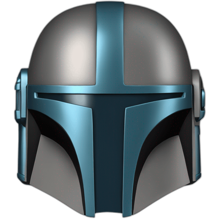 Mandalorian helmet black blue emoji