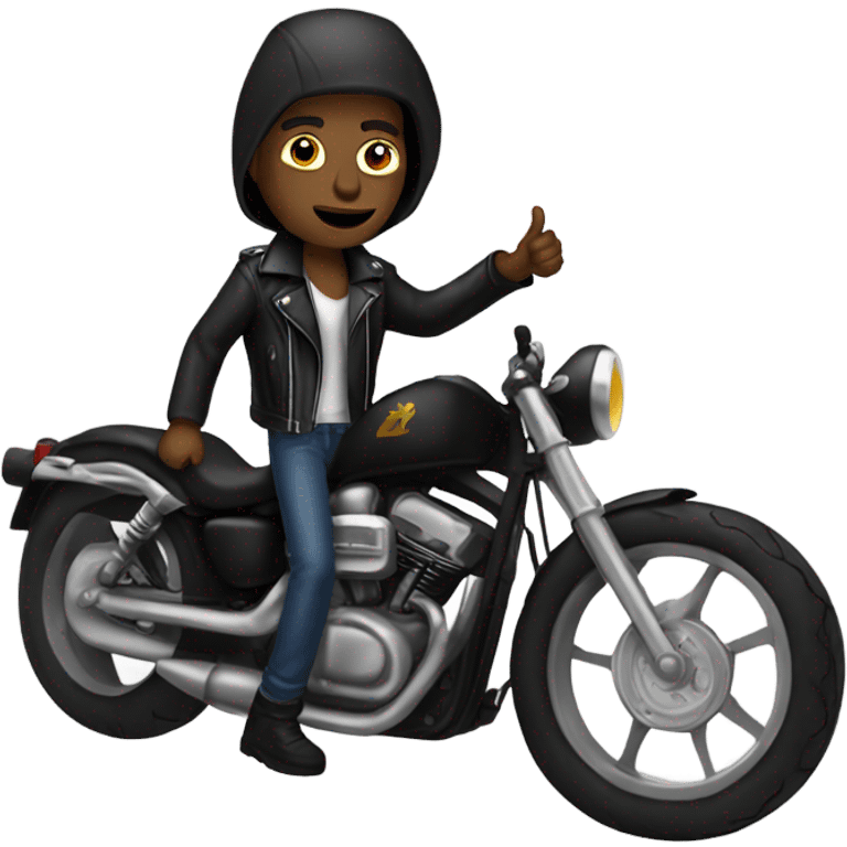 black skinny biker jacker emoji