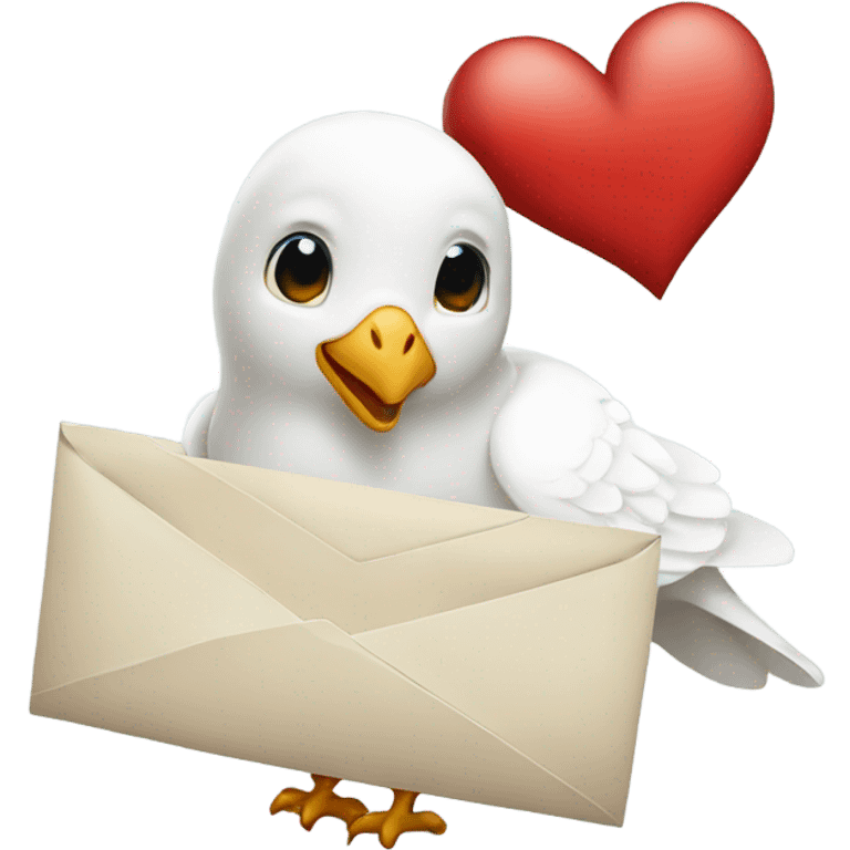 White dove holding love letter  emoji