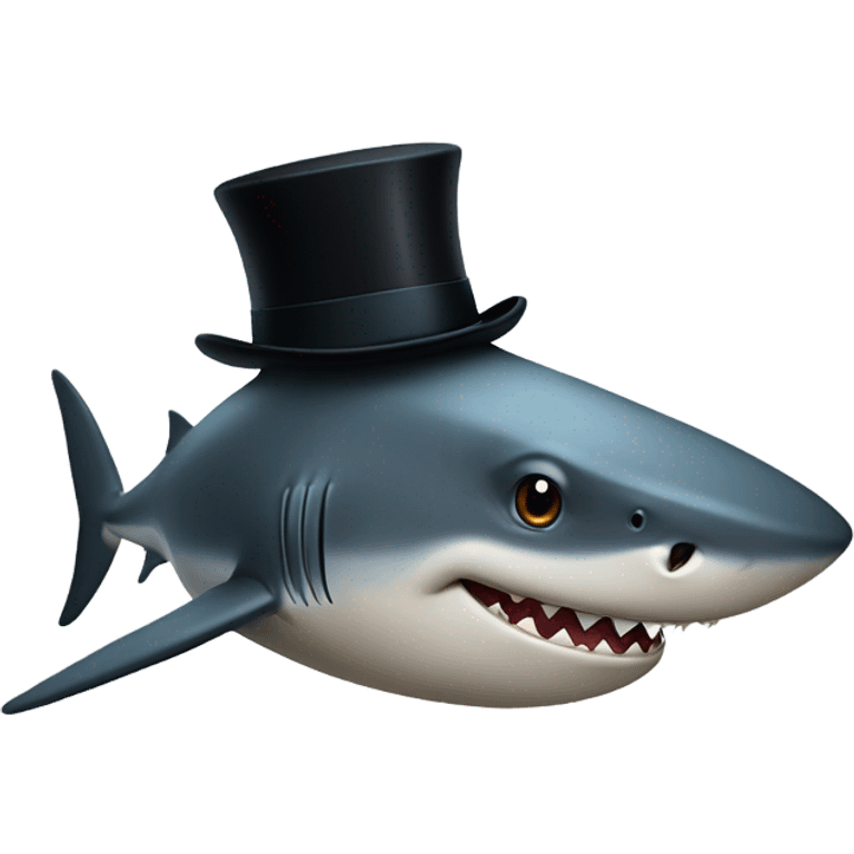 Shark with a top hat emoji