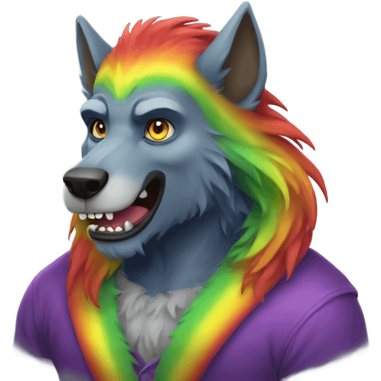 rainbow werewolf  emoji