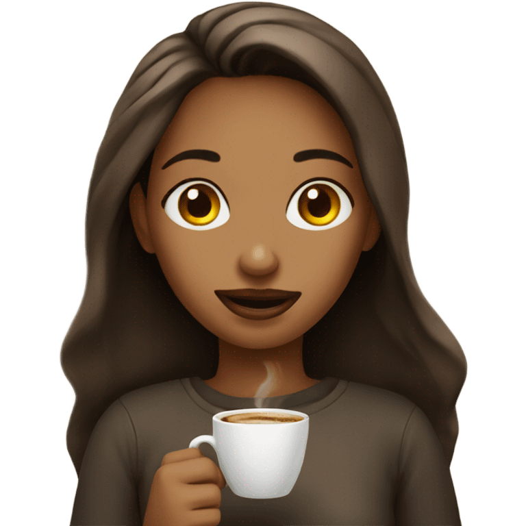 Girl with coffee emoji