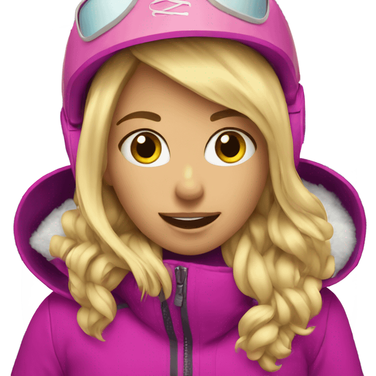 Blonde girl snowboarding emoji