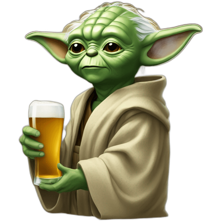 Yoda buvant une bière emoji