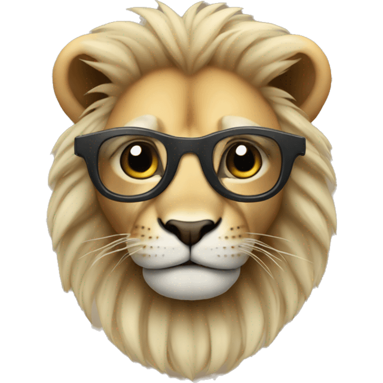 Animal Leon con lentes  emoji