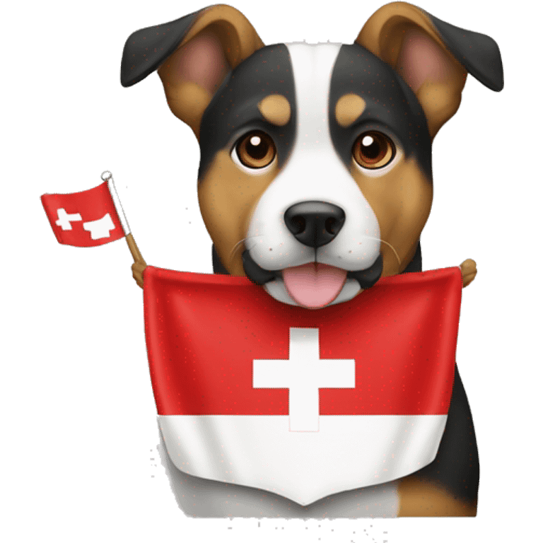 Bandera de suiza con un perro  emoji