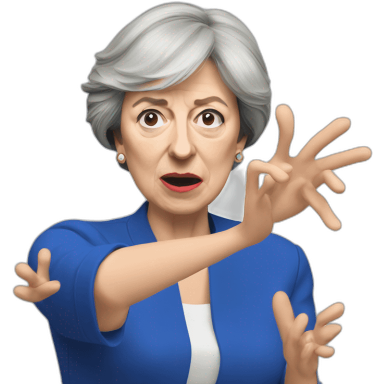 theresa may throwing up emoji