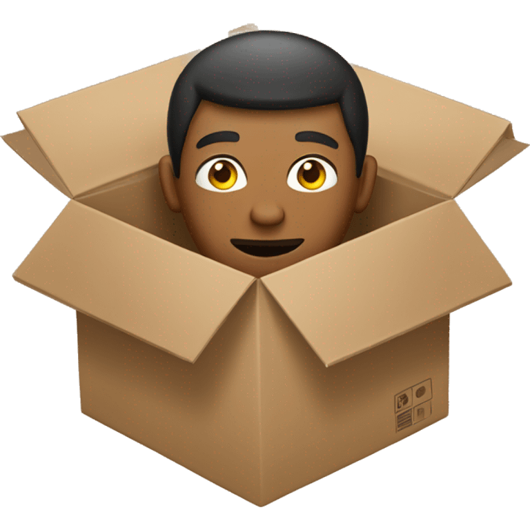 Guy in cardboard box emoji