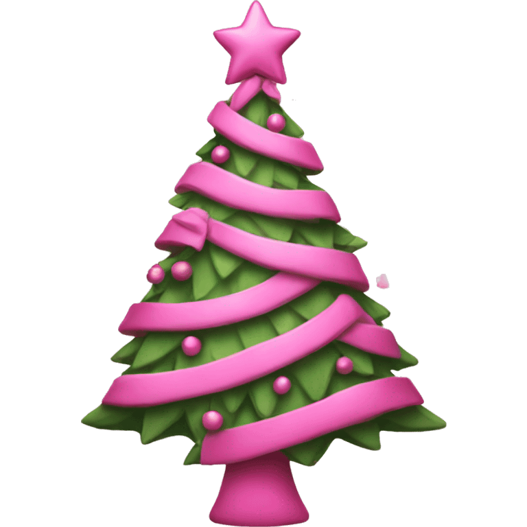 Pink Christmas tree emoji