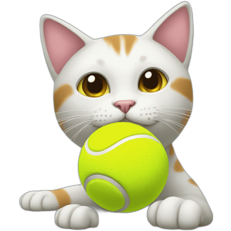 Cat playing with tennis ball emoji