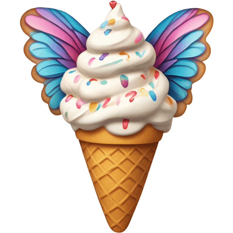 Ice cream with wings emoji