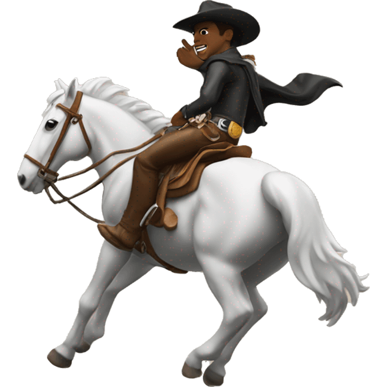 Black cowboy on a bucking horse emoji