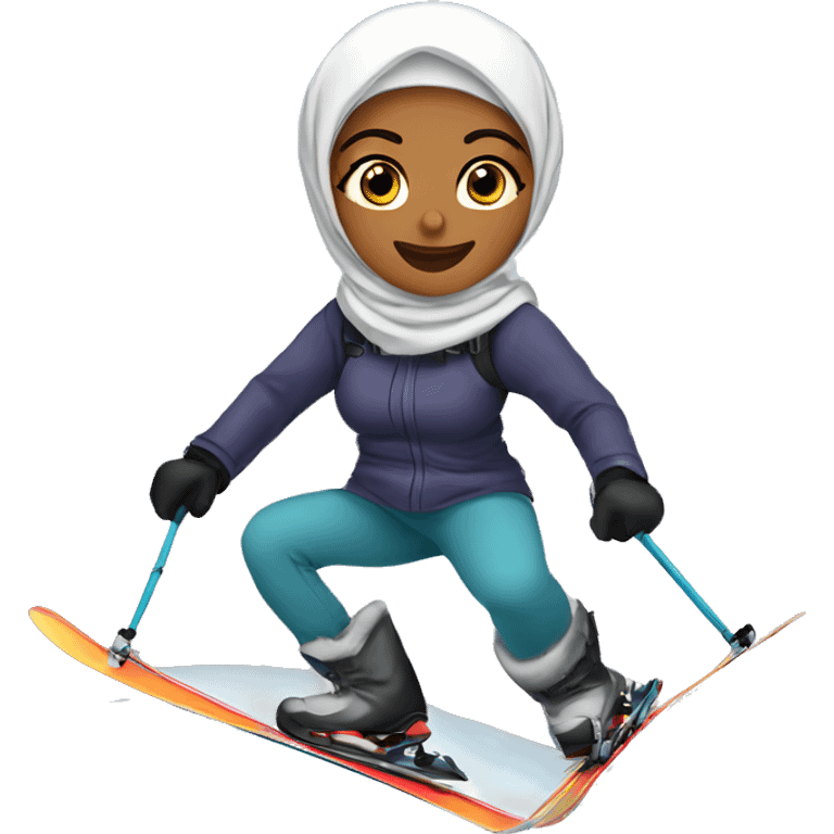 Hijabi-skiing-in-mountains emoji